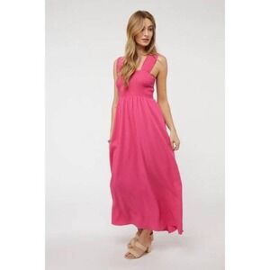 chinese dress ladies DAVI & DANI Floral Smocked Puff Sleeve Maxi Dress – Blue & White – Beach  Rose Co main image 1